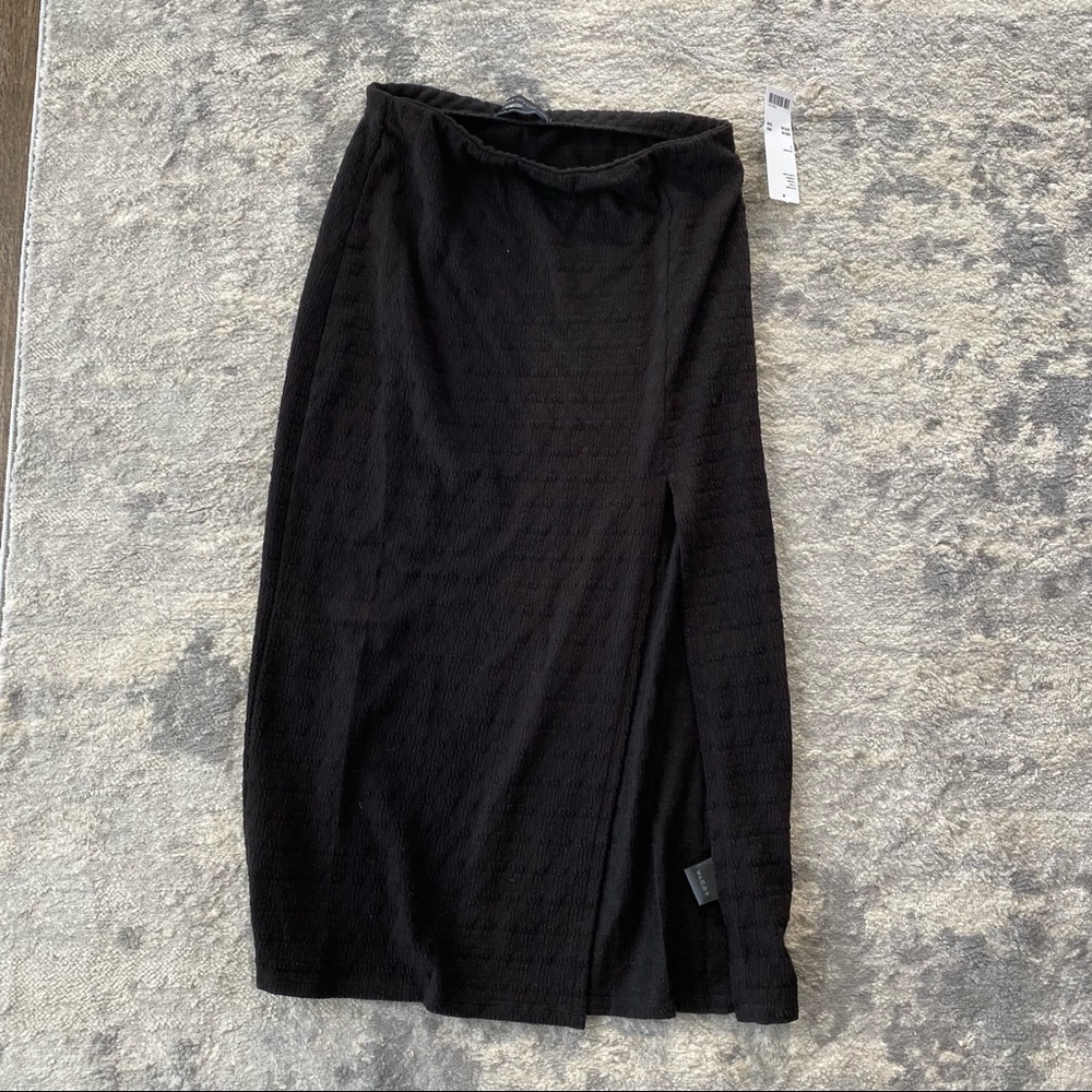 Black maxi skirt with slit, NEW WITH TAGS